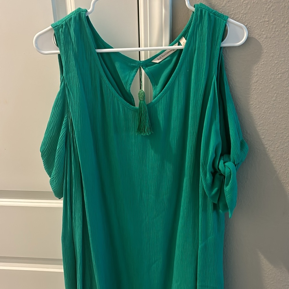 Soft Surroundings sleeveless Large green dress - Picture 7 of 8
